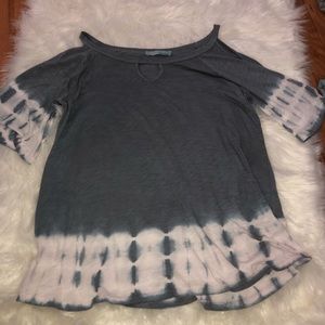 Cold shoulder tie dye top